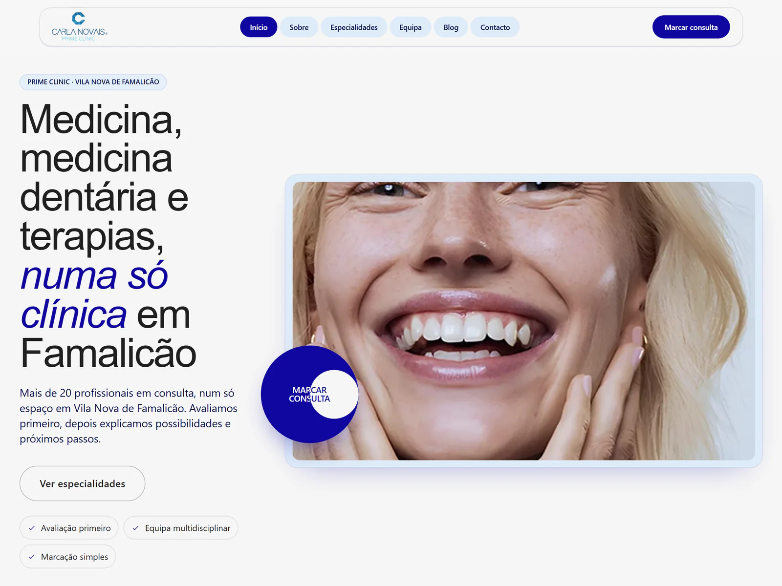 Prime Clinic — Clínica multidisciplinar em Vila Nova de Famalicão.