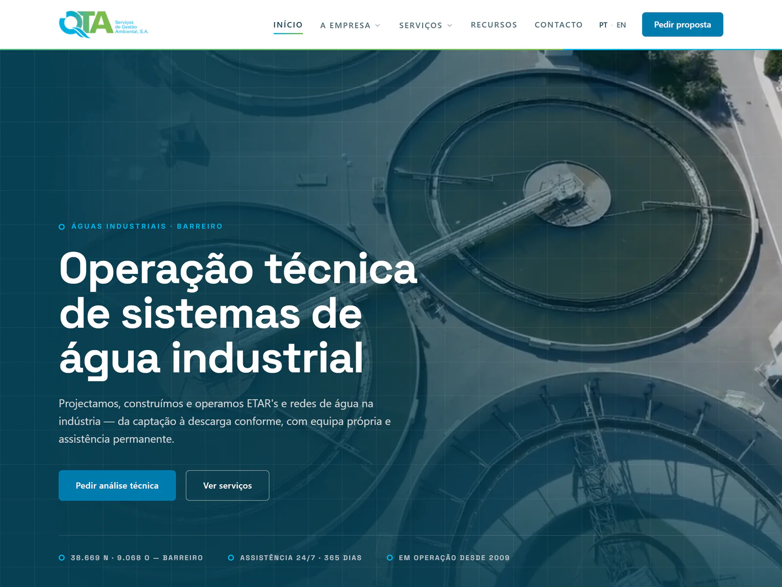 QTA — Tratamento de efluentes industriais, do Barreiro para todo o país.
